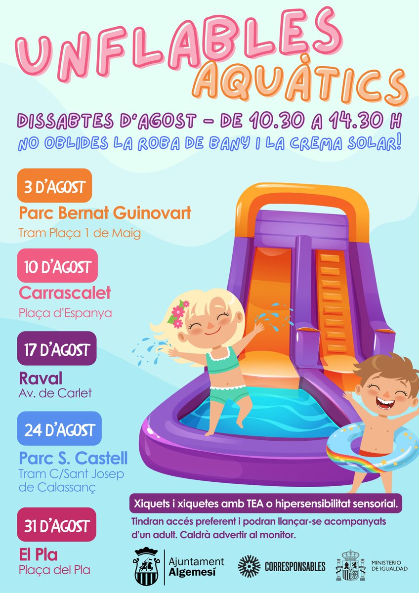 algemesi_vlc's tweet photo. El Ayuntamiento de Algemesí promueve un verano para todos con un ciclo de hinchables acuáticos https://t.co/6JKnc09ZfK https://t.co/V16lFFwWIg