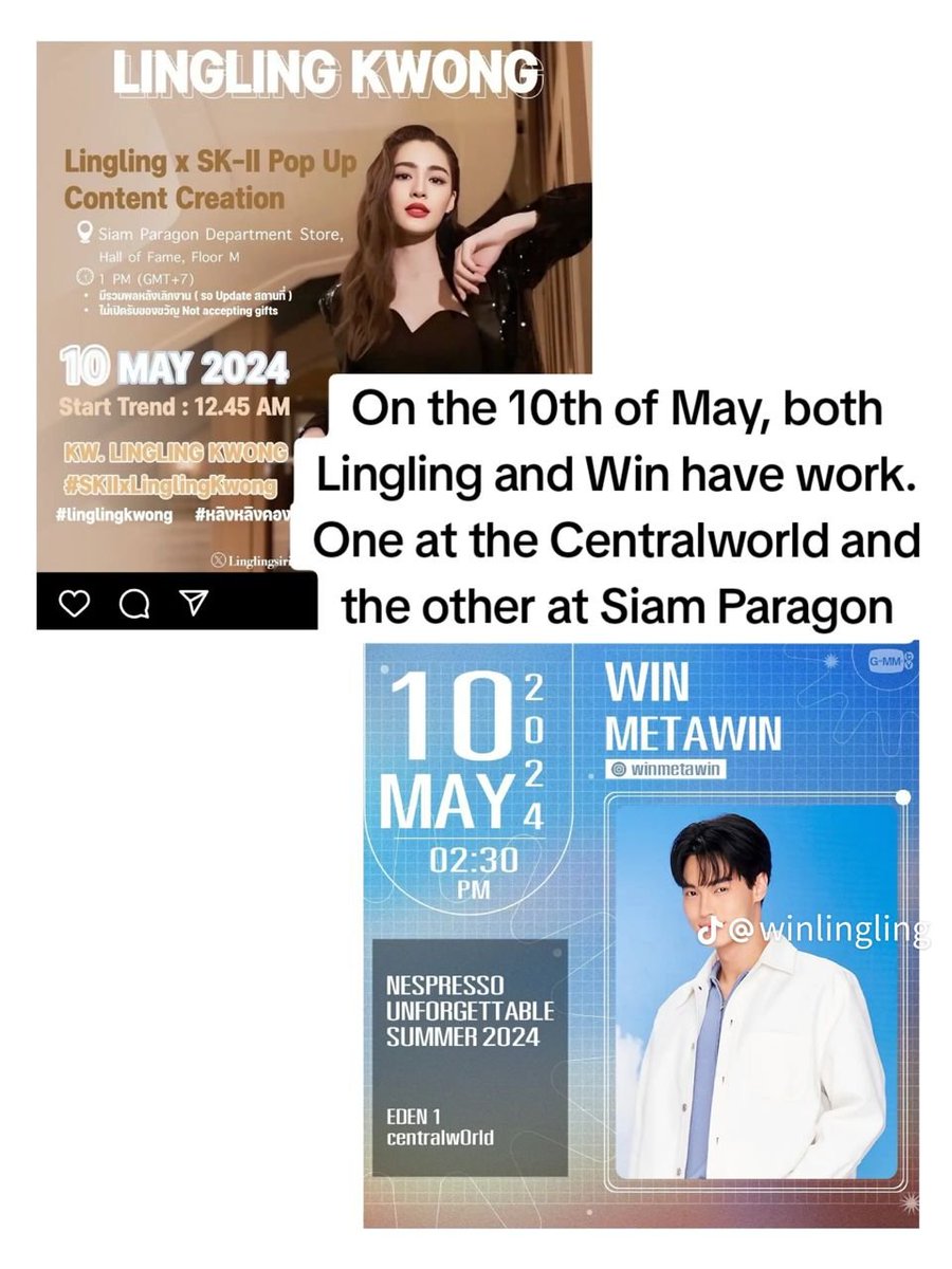 FThread00's tweet photo. for this info got by winling fan 
on 10 may 2024 lingling eat omakase after her event and post late in ig and also win stylish noom also eat omakase after work event with win in same day the same restaurant with lingling ( maybe they celebrate  before lingling birthday together https://t.co/83aCgKp911