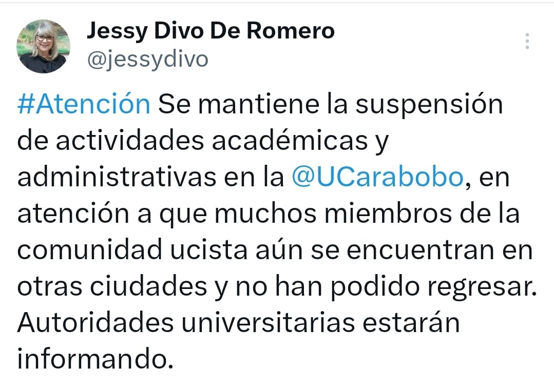 UCarabobo's tweet photo. #importante Quedan excluidas las actividades asistenciales que cumplen nuestros estudiantes del sexto año de la @FCS_UC en los centros hospitalarios del Estado. https://t.co/8bLACOCfEW