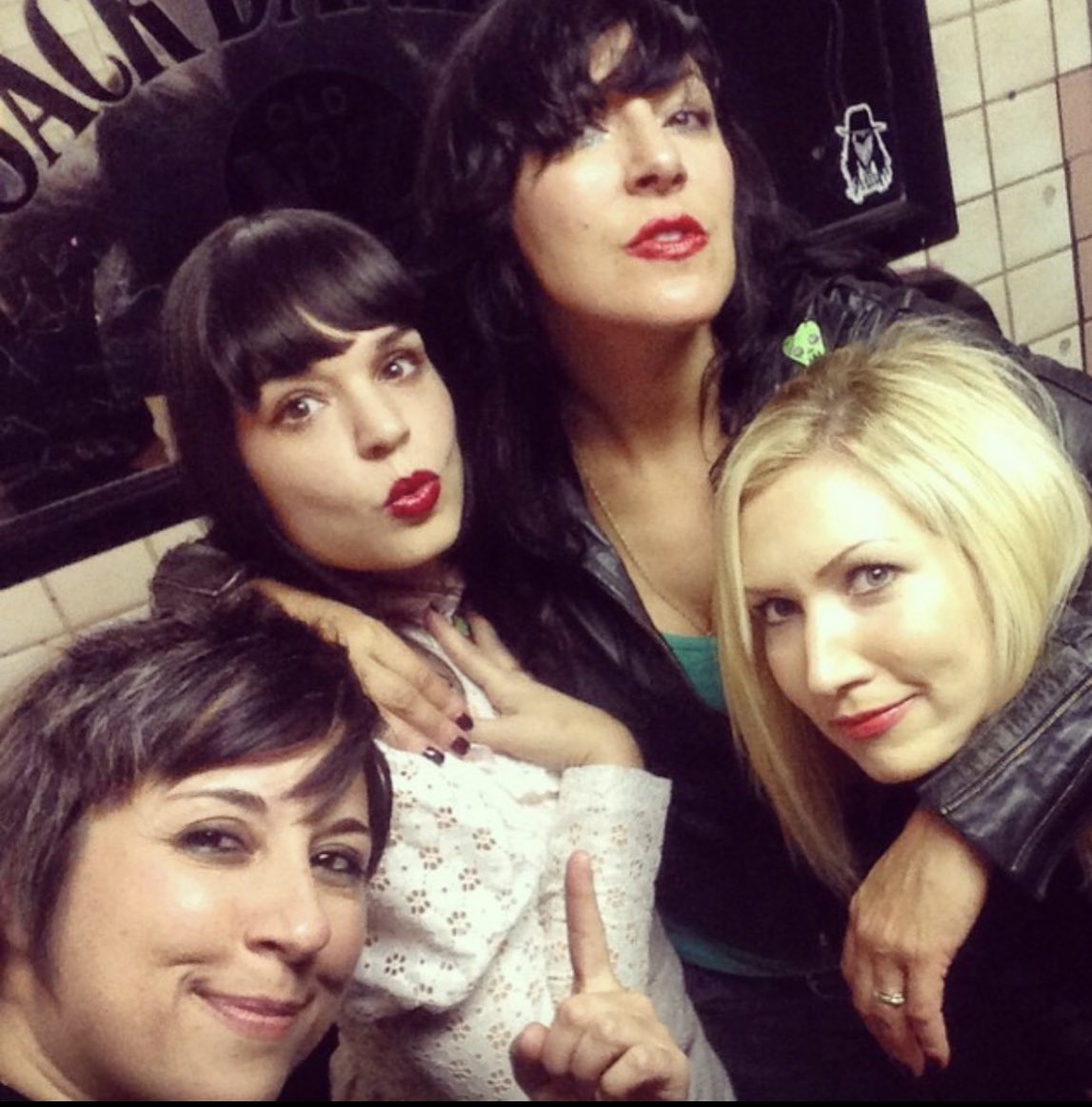 JACK_OFF_JILL_'s tweet photo. From the #JackOffJill archives @Jessicka Addams #CamilleRoseGarcia Hellen, and Tenni with the members of #MaidofAce, a #punk rock band based in Hastings, England. After the #BabesInToyland show @ The Roxy Theatre in #WestHollywood  CA. on February 12, 2015. https://t.co/WE1cM5WEar