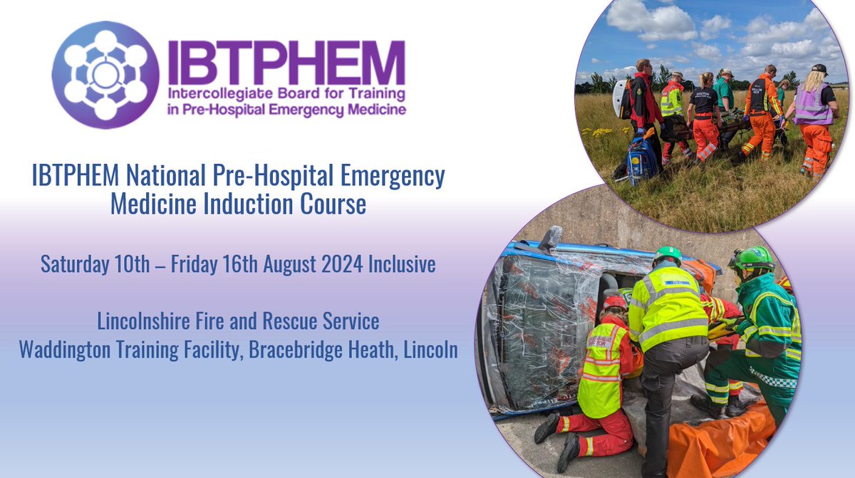⏰Last minute places have become available for the next IBTPHEM National PHEM Induction Course⏰

Don't miss out on this great opportunity to gain specialised training in pre-hospital emergency medicine!

Click here to apply bit.ly/3SsP3rS
