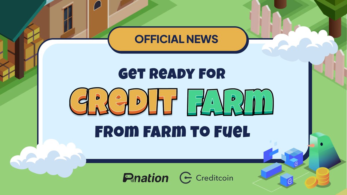 🚀 Big Announcement! 🚀
⚡️ Official News ⚡️ Get ready for Credit Farm - From Farm to Fuel!

We're excited to introduce the upcoming partner for a Playnation airdrop collaboration— <a href="/Creditcoin/">Creditcoin 🐧</a>! The campaign will start soon, offering an attractive prize pool💦 worth $9,500!

🗓