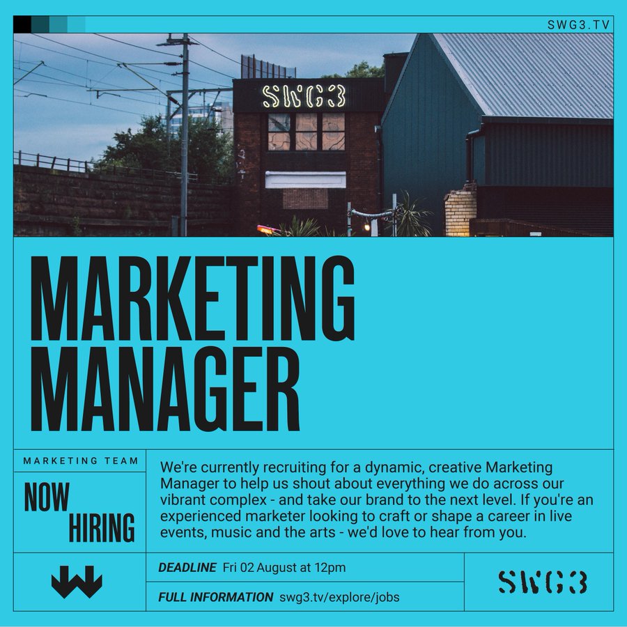 Scottish Music Centre (@scottishmusic) on Twitter photo JOB <a href="/SWG3glasgow/">SWG3</a> recruiting a Marketing Manager Orchestra Projects Manager salary = £34,000-40,000 per annum depending on experience APPLY by 12noon on 2 August at ➡ scottishmusiccentre.com/jobs/swg3-mark… JOB <a href="/SWG3glasgow/">SWG3</a> recruiting a Marketing Manager Orchestra Projects Manager salary = £34,000-40,000 per annum depending on experience APPLY by 12noon on 2 August at ➡ scottishmusiccentre.com/jobs/swg3-mark…