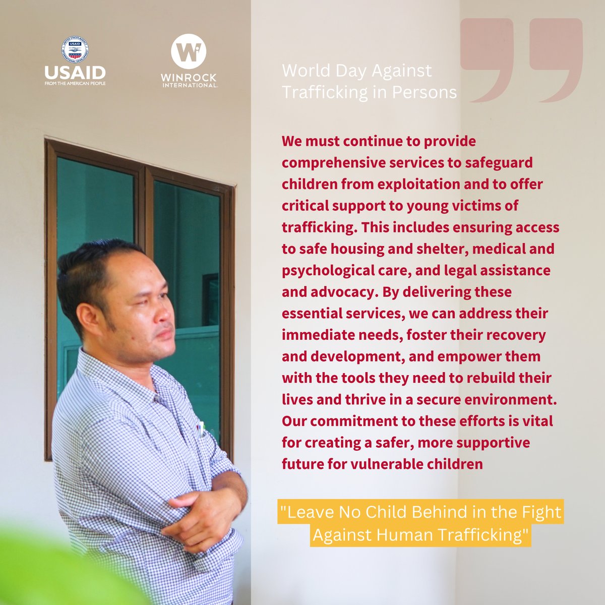 To date, we have not effectively addressed the issue of child trafficking. This must change. 

As we mark the 10th World Day Against Trafficking in Persons today, July 30, 2024, it is crucial that we address these shortcomings and accelerate our efforts to #EndHumanTrafficking.
