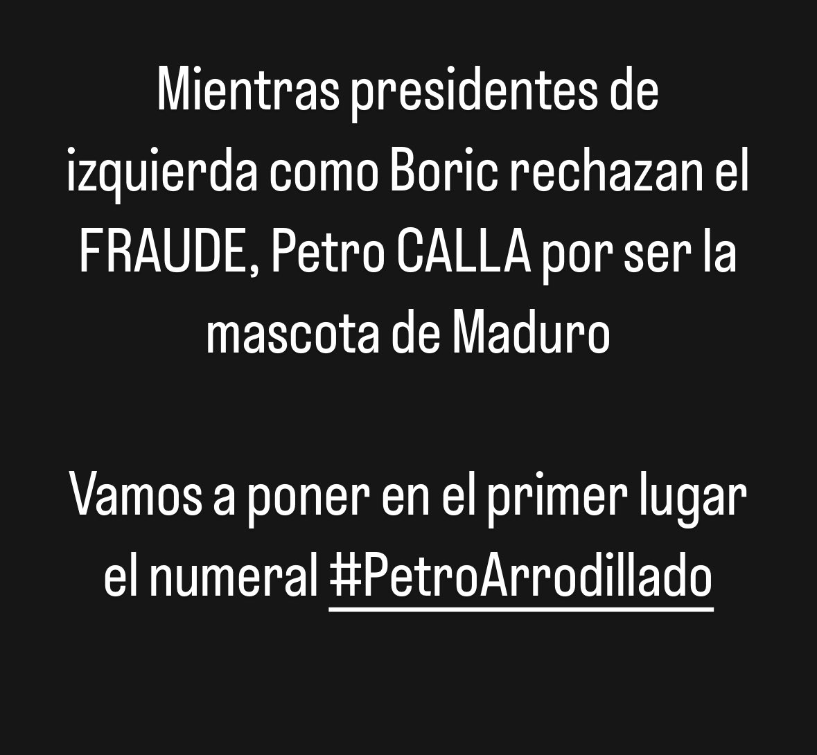El que se vaya despertando replique esta imagen y súmese al numeral #PetroArrodillado