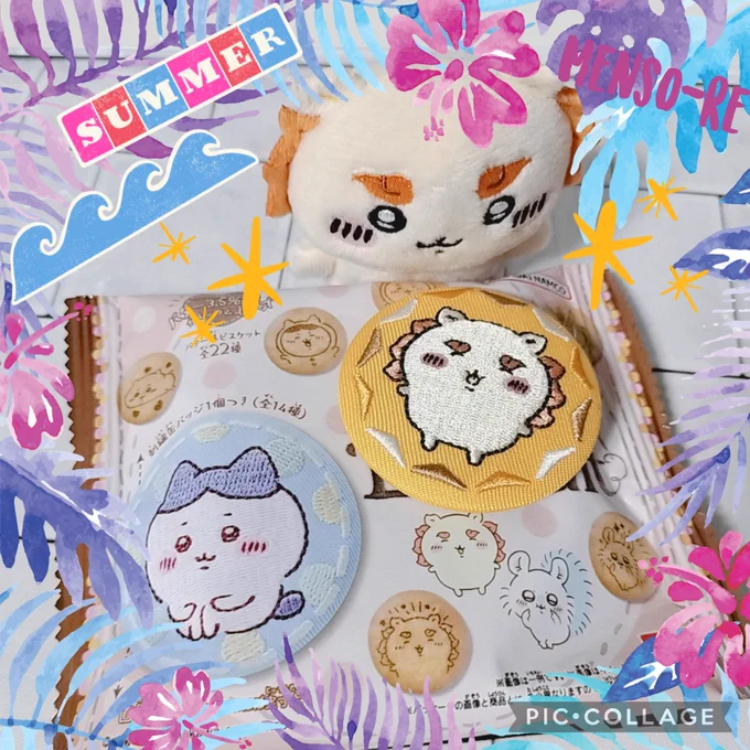 【🌺】刺繍缶バッジ、狩り尽くされてて残り1個だったのを誰が出てもいいなと買ってみたらまさかのシーサーちゃんで歓喜🤗残り物に福があった!👑 