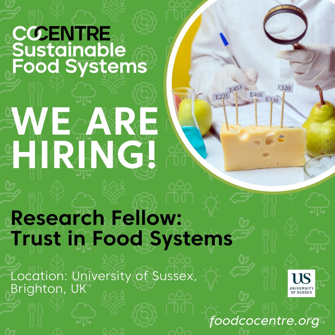 We are hiring! We have a variety of opportunities for PhD and Post Doc researchers. Be sure to check back for more openings.

foodcocentre.org/career-opportu…

#phdjobs #postdoc #Jobs #jobsearch #research