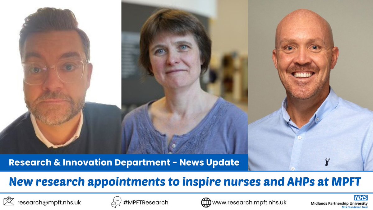 MPFT NHS Research (@mpftresearch) on Twitter photo 📢Exciting #MPFTResearch news: research.mpft.nhs.uk/research-innov…
Dr Finney (<a href="/finbo1977/">Dr Andrew Finney</a>) & Prof Ryan have been named #NIHR Senior #Research Leaders through the NIHR #nursing research leadership programme.
Additionally, Dr Lamph (<a href="/gazlamph/">Dr Gary Lamph PhD</a>) has been appointed as Honorary Consultant #Nurse. 📢Exciting #MPFTResearch news: research.mpft.nhs.uk/research-innov…
Dr Finney (<a href="/finbo1977/">Dr Andrew Finney</a>) & Prof Ryan have been named #NIHR Senior #Research Leaders through the NIHR #nursing research leadership programme.
Additionally, Dr Lamph (<a href="/gazlamph/">Dr Gary Lamph PhD</a>) has been appointed as Honorary Consultant #Nurse.