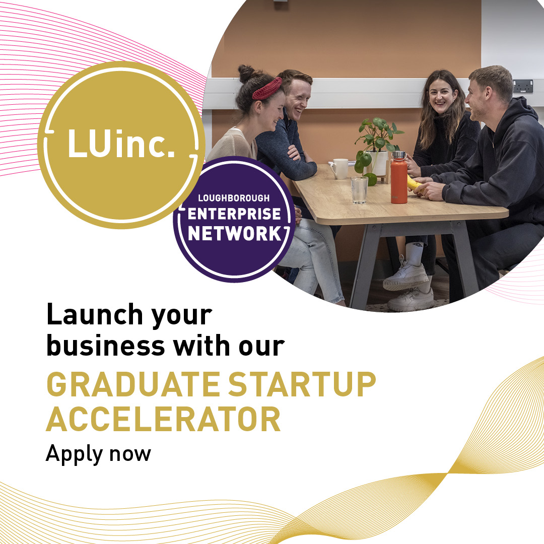 💡 Entrepreneurial Loughborough graduates from the past 5 years can apply to join our business start-up programme 🎓

Benefits include LUinc. workspace, access to start-up funds, masterclasses and networking opportunities.

Register interest by 4 August: bit.ly/3WFSfmm