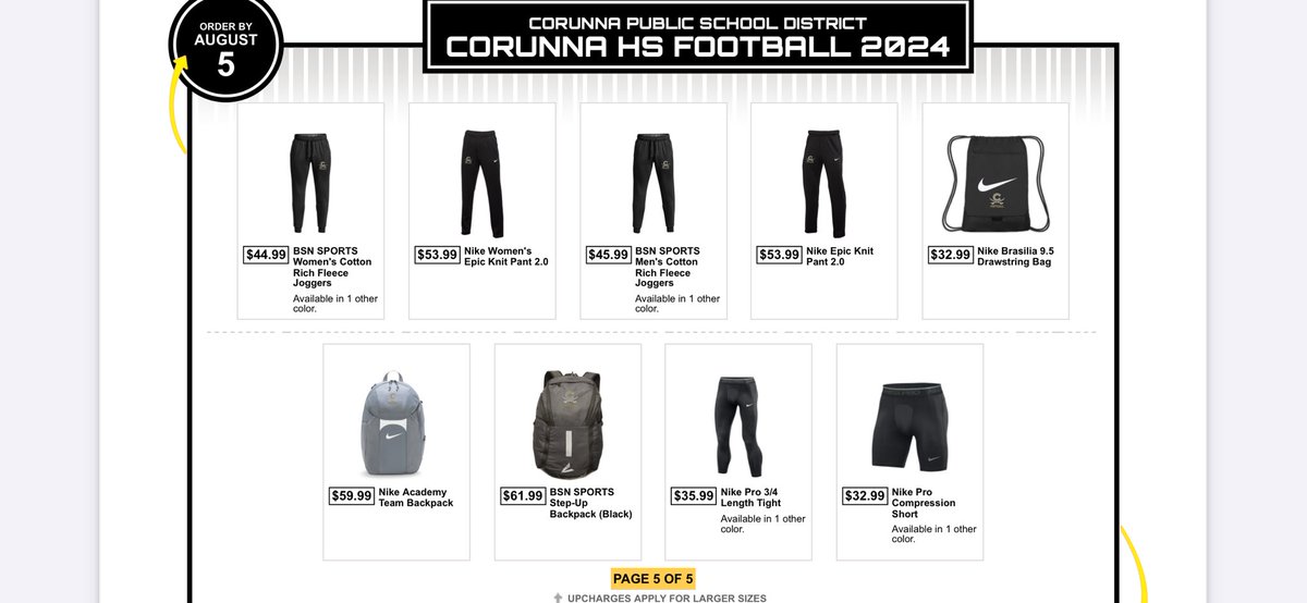 CAV Nation, be sure to order your gear for this fall to show your support! We love seeing the Black N Gold in those stands! 👊🏻 Hurry, shop closes 08/05/2024!  bit.ly/3WyY1X1 #weareONE #makeurmark