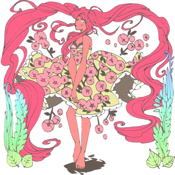 花柄ワンピース 