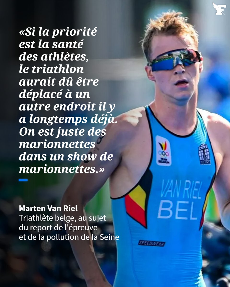 Le triathlète belge Marten Van Riel a poussé un coup de gueule après le report du triathlon, initialement prévu mardi, en raison de la pollution de la Seine. Pour rappel, aucun plan B n'a été prévu par le comité d'organisation.
→ lefigaro.fr/sports/jeux-ol…