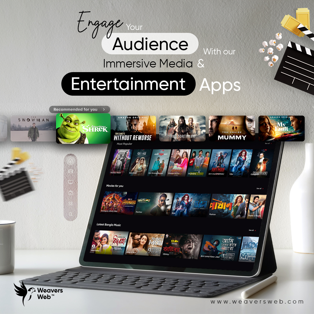 weaverswebs's tweet image. As a leading #app_development_company, Weavers Web specializes in designing and developing immersive #media and #entertainment apps. Engage your audience like never before with our innovative solutions. For more information, contact us - tinyurl.com/rcfb96y4