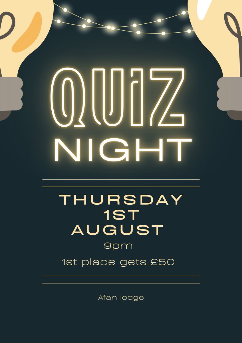 Our monthly quiz night is back this week! Get your family and friends together to enjoy the nice weather with a little quiz. Also, this month our 1st place winner gets £50! 

#afanlodge #afanhotel #afanvalley #quiz #restaurant #bar #cymmer #maesteg