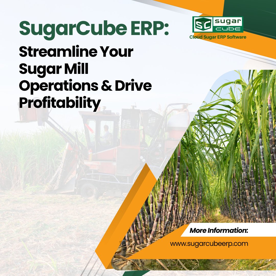 SugarERP's tweet image. Sweeten your sugar operations with SugarCube ERP! Integrated solution for finance, cane mgmt, inventory, &amp;amp; more. Boost efficiency, reduce costs. Request a demo today: sugarcubeerp.com

#SugarProcessing #ERP