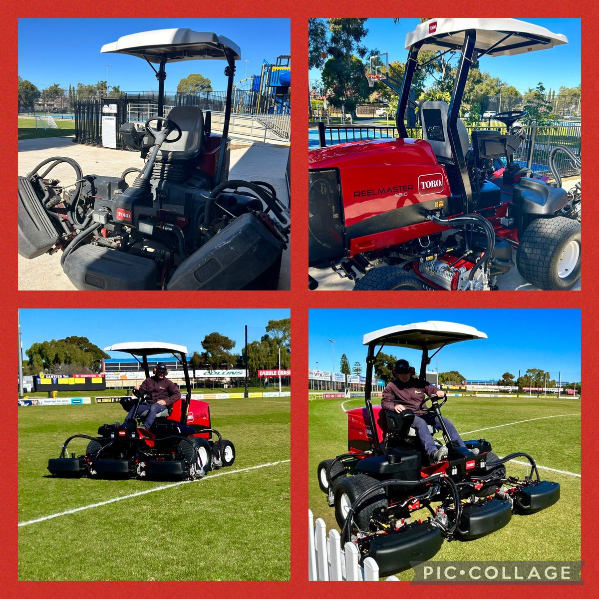 Out with the old, and in with the new for David at Glenelg Oval…..good things come to those who wait, and there are some very nice new features on his new Toro ReelMaster 5510 😃👌