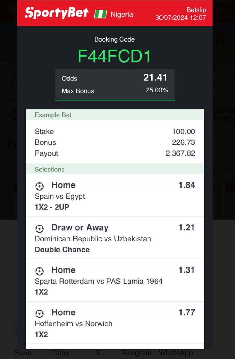 21 odds
5 odds

Goodluck
🔞 bet responsibly 
<a href="/sportingking365/">Sporting King</a> <a href="/Ekitipikin/">Mayor Of Ekiti</a> <a href="/bossolamilekan1/">Bossolamilekan</a>