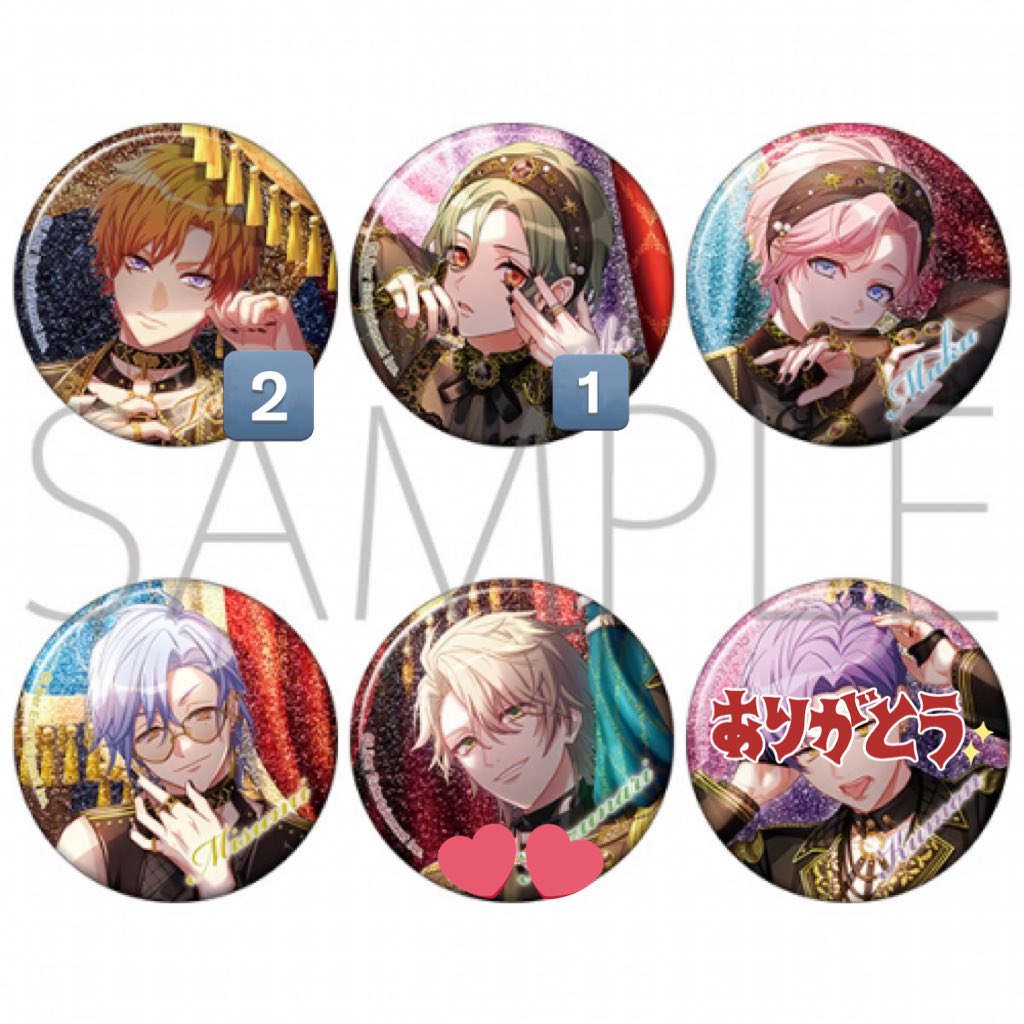 manatee_chan11's tweet photo. 【交換 譲渡】A3! キャラバッジ 缶バッジ 満開feature 5box予約予定

譲) 咲也5 シトロン5 ★天馬2 幸1 ☆椋5 ☆三角5

求) 真澄＞一成 綴or定価

※交換
★は真澄との交換
☆は真澄含む一成 綴との交換

※譲渡
☆は無印同数お迎えください
無印は単体譲渡可能 https://t.co/QCDlkBIrDf