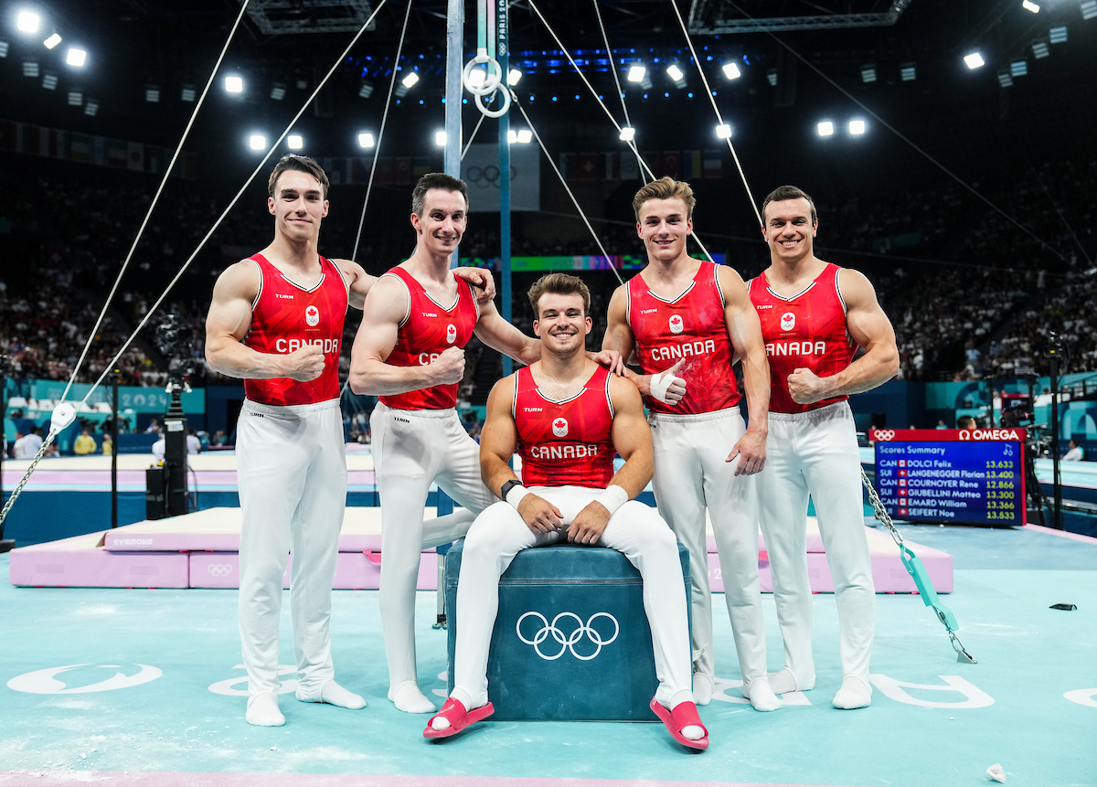 SportCanada_EN's tweet photo. A historic moment for Canadian gymnastics! 🇨🇦

Congratulations to the men's artistic gymnastics team on their 8th-place finish in the men's final, Canada’s best result ever in men’s gymnastics!

Their story. Our history. 🍁

📷 Mark Blinch/COC https://t.co/P6diyrAHHs