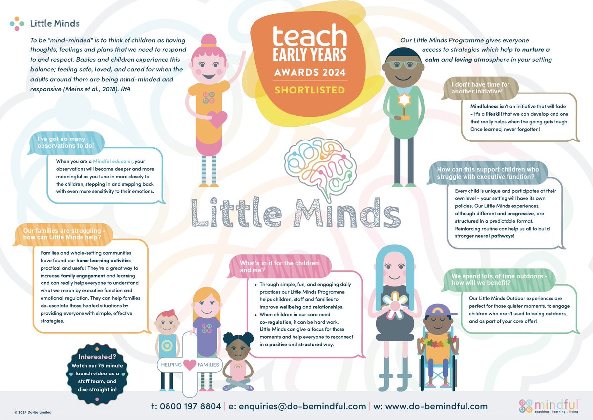 Absolutely delighted to discover that 'Little Minds' has been shortlisted for a Teach Early Years Awards 2024 
<a href="/TeachEarlyYrs/">Teach Early Years</a>