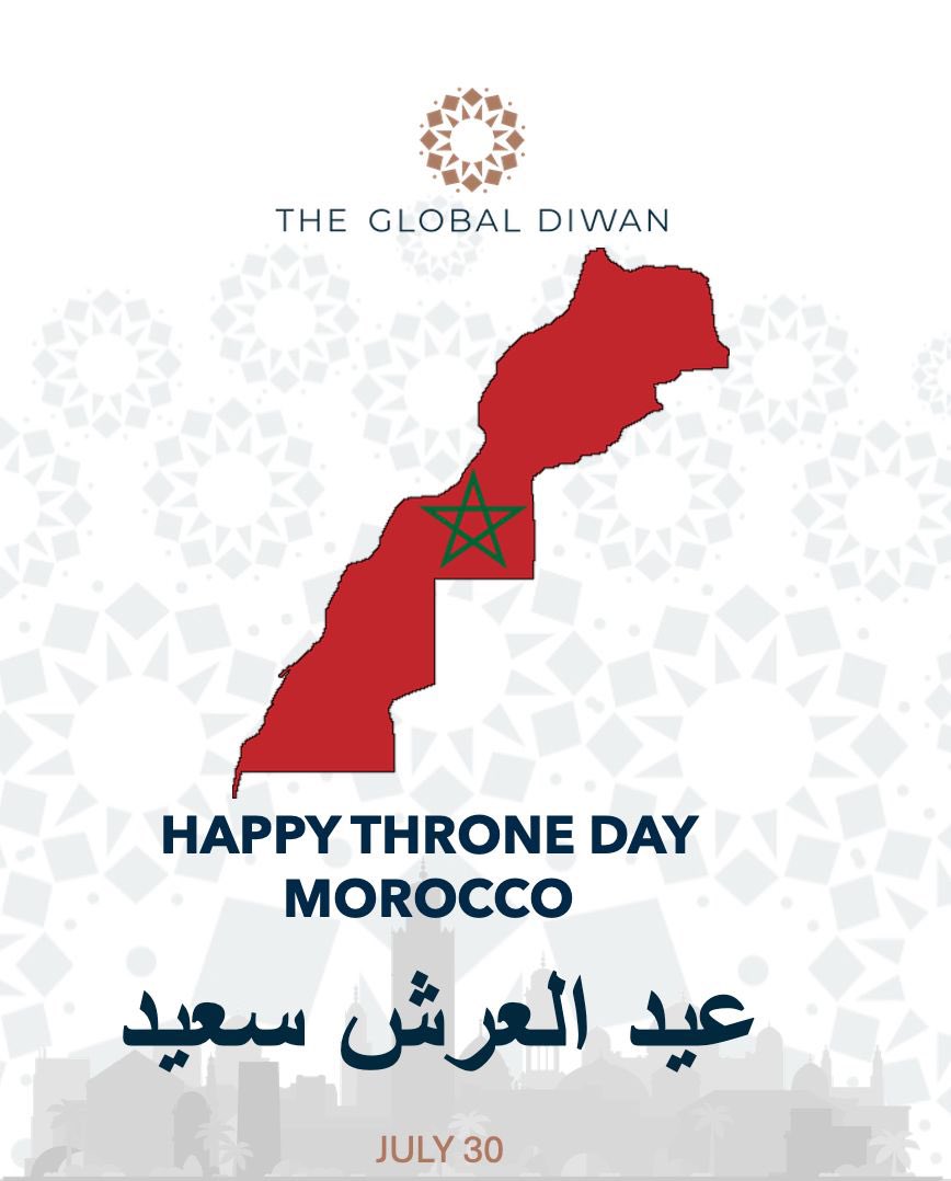 Happy Throne Day, Morocco! 🇲🇦👑 As we celebrate this day and the 25th anniversary of the reign of His Royal Highness King Mohammed VI #ThroneDay #Morocco #GlobalDiwan