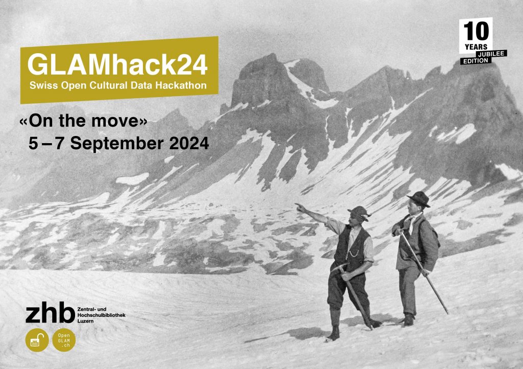 Register now for #GLAMHack24 Anniversary Edition from 5 to 7 September in Lucerne. 

A unique occasion to work in teams for two days on cultural data sets provided by cultural heritage institutions.  Registration is free of charge.
infoclio.ch/fr/glamhack24-…

<a href="/OpendataCH/">Opendata.ch (@OpendataCH@mastodon.social)</a> <a href="/zhbluzern/">ZHB Luzern</a>