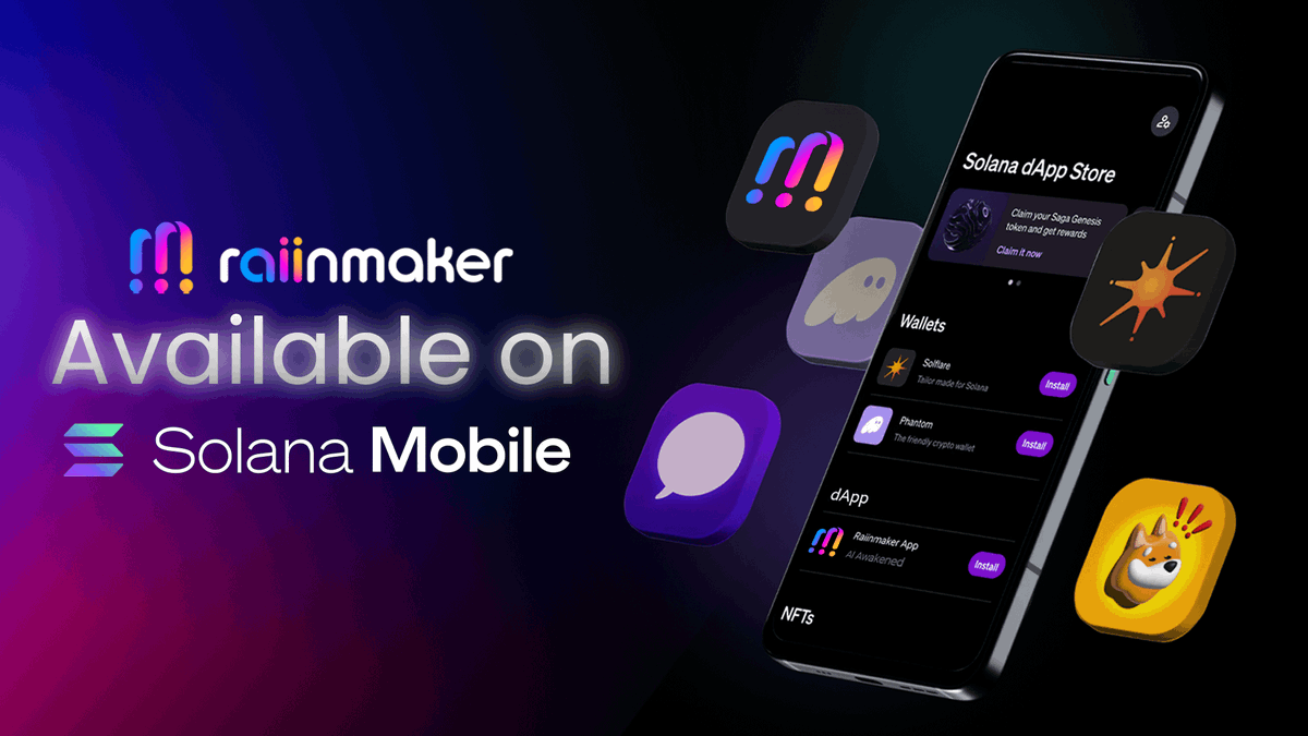 Raiinmaker is launching on the <a href="/solanamobile/">Seeker | Solana Mobile</a> dApp Store ☔
                                       
All Saga phone owners can now play a direct role in both earning in and upscaling the Raiinmaker Network by interacting with our app's AI.

This activation will allow Saga users to