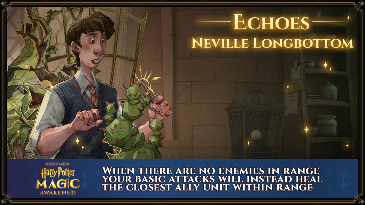 It's Neville Longbottom's birthday, and we want to hear all about your favourite Neville deck strategies! Which cards do you use to help compliment his echo? #HarryPotter #MagicAwakened