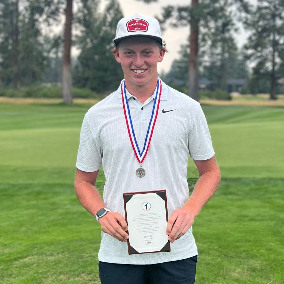 OregonGA's tweet image. 2024 U.S. Amateur Final Stage Qualifying at Bend Golf Club is complete. Niall Shiels Donegan (-8) earned medalist honors, while Cole Rueck (-4), Tyler Kowack (-4), Pono Yanagi (-3), Ben Borgida (-3), Chi Chun Chen (-3), and Robbie Ziegler (-3) were the six other qualifiers. 🏆