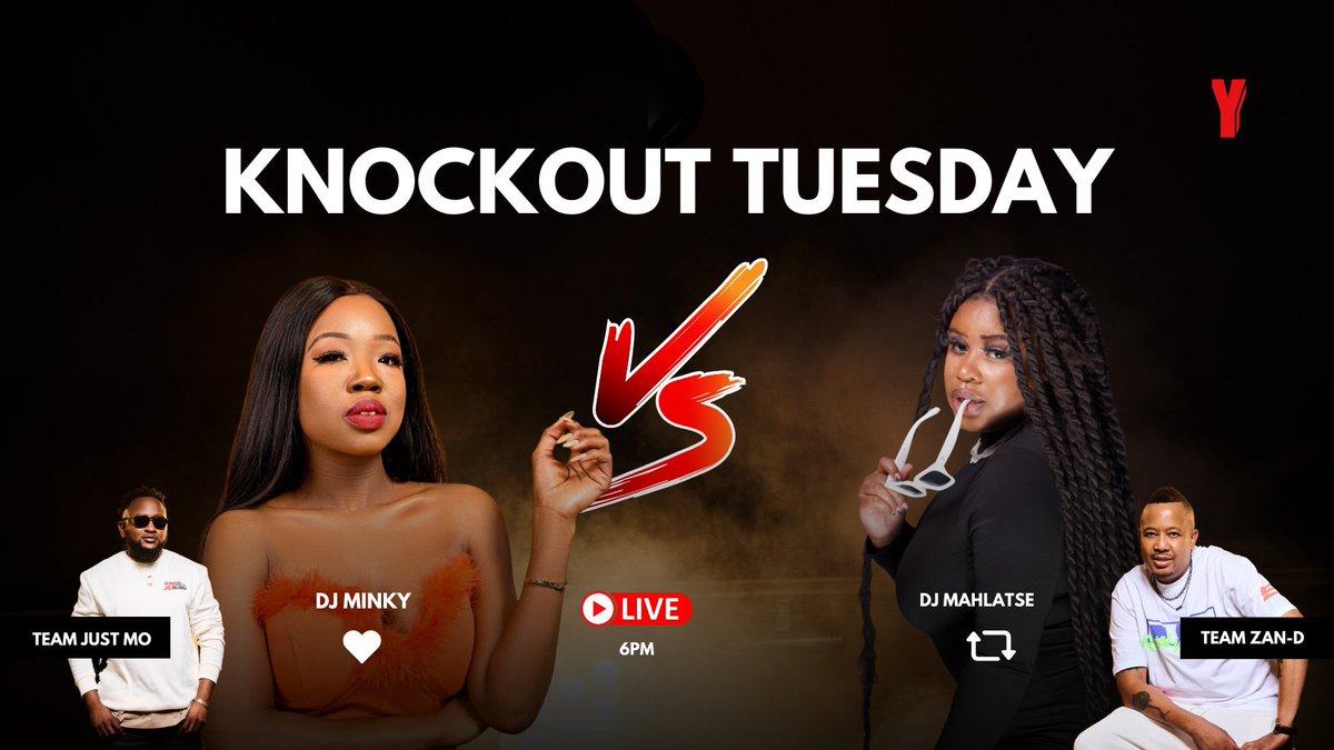 Yfm's tweet image. What's good Yires?!
It's time for #KnockoutTuesday.
The battle is on to become the #YTKO residency for Womens Month!
Who has dibs on this spot? You decide! Vote for your favourite DJ.
RETWEET for @Tlhako_Mahlatse and LIKE for @minky__dj
#InTheRing