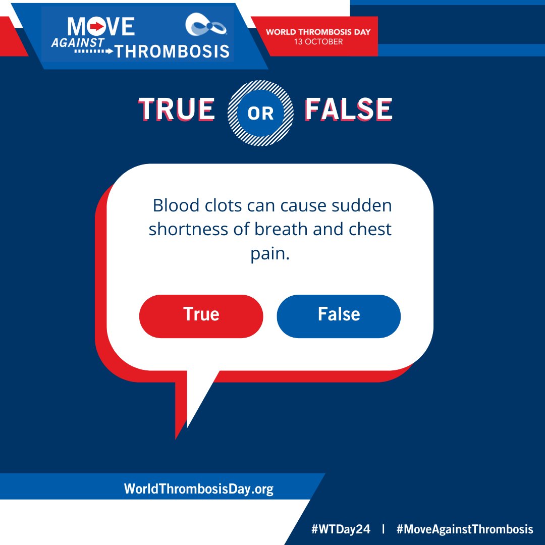 thrombosisday's tweet photo. It's time for #TriviaTuesday! Scroll to see the correct answer and be sure to follow us and have your notifications turned on so you can get the latest info on #WTDay24 😄

#Clotversation #MoveAgainstThrombosis https://t.co/6wKnIWkks4