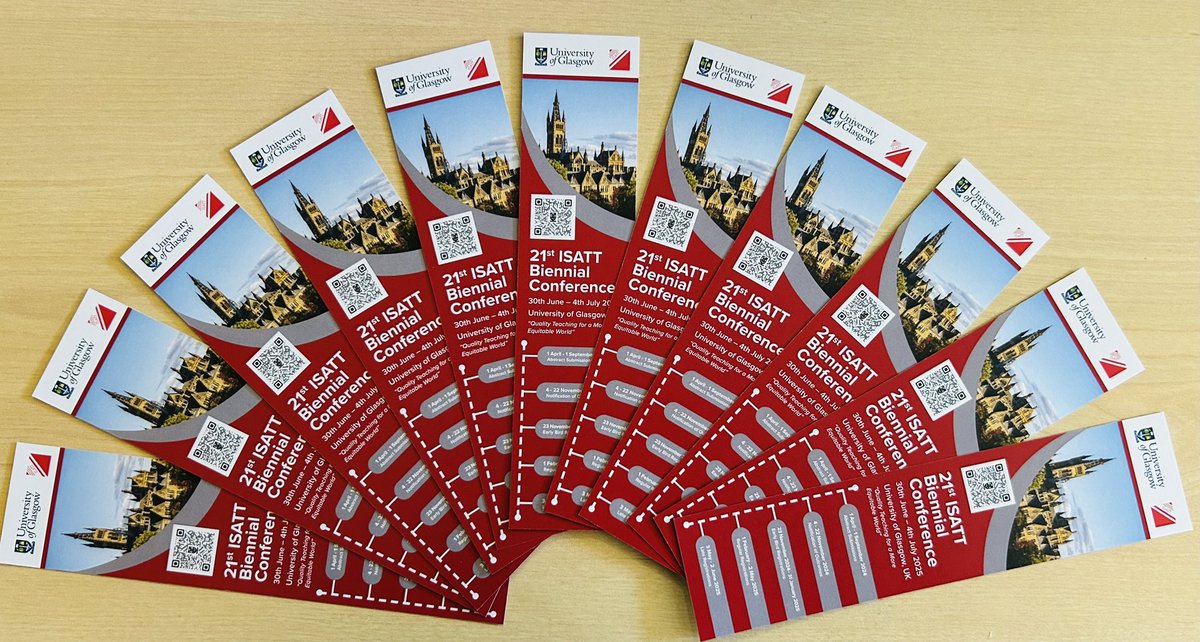 ISATT 2025 in Glasgow (@isatt2025) on Twitter photo Call for papers #ISATT2025 is open until 1st September 2024. We are delighted to be receiving proposals that add to knowledge around “Quality Teaching for a More Equitable World” and we look forward to welcoming you to #Glasgow in 2025 <a href="/UofGEducation/">School of Education</a> <a href="/Doug_GCC/">Douglas Hutchison</a> <a href="/Margery25Camino/">Margery McMahon</a> Call for papers #ISATT2025 is open until 1st September 2024. We are delighted to be receiving proposals that add to knowledge around “Quality Teaching for a More Equitable World” and we look forward to welcoming you to #Glasgow in 2025 <a href="/UofGEducation/">School of Education</a> <a href="/Doug_GCC/">Douglas Hutchison</a> <a href="/Margery25Camino/">Margery McMahon</a>