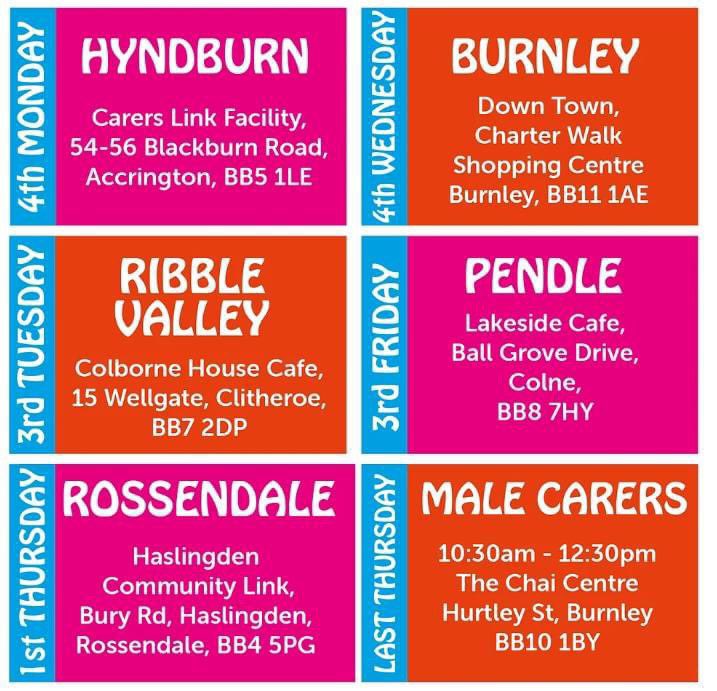 Looking for someone in a similar caring situation to you, for peer support or for some signposting from a member of our Carers Link staff? Drop in to any of our monthly Carers Cafes! ⬇️ 

(Please note, Pendle Cafe will be cancelled in August)