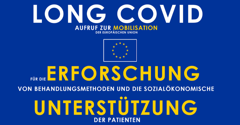 thinklongcovid's tweet photo. 🖋️ Unterzeichnet die Petition! 🔗 https://t.co/7879XZeBGN
Aufruf zur Mobilisierung der Europäischen Union für die Forschung nach Behandlungen und sozioökonomische Unterstützung für Patienten mit #LongCovid