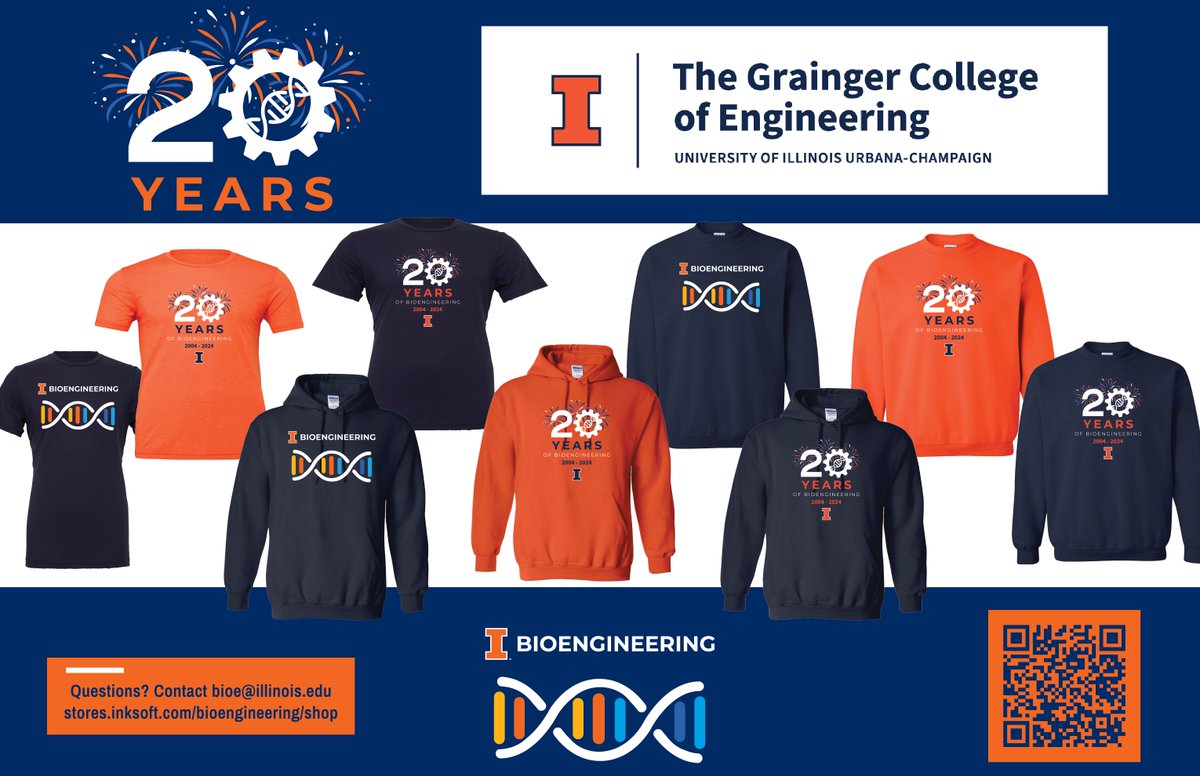 Illinois BIOE (@bioengatil) on Twitter photo 📷 Our popup shop is open just in time for the new school year! 📷
We're thrilled to introduce our special 20th Anniversary shirts! Join us in kicking off this celebration in style.
Get your bioengineering t-shirts, hoodies, and sweatshirts here: 
stores.inksoft.com/bioengineering… 📷 Our popup shop is open just in time for the new school year! 📷
We're thrilled to introduce our special 20th Anniversary shirts! Join us in kicking off this celebration in style.
Get your bioengineering t-shirts, hoodies, and sweatshirts here: 
stores.inksoft.com/bioengineering…