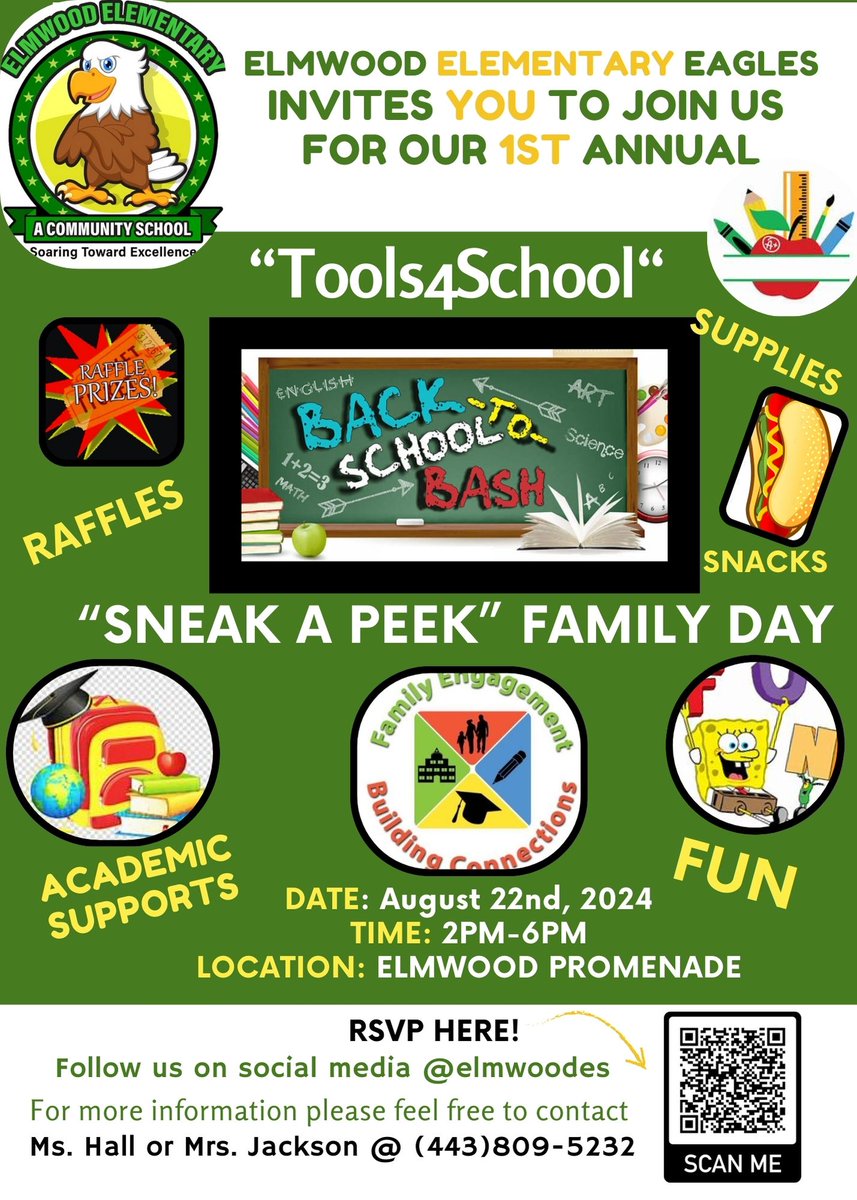 Our faculty &amp; staff are excited to welcome you to join us for our FIRST annual Back-to-School Bash! We will have family fun activities, food, Kona Ice, &amp; more! Hope to see you there! See the flyer below for more info. Don't forget to RSVP!