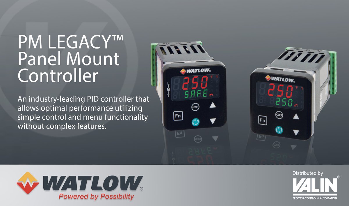 ValinCorp's tweet image. Watlow's PM LEGACY™ Panel Mount #Controller is an industry-leading #PIDcontroller designed for optimal performance with simple control and menu functionality. It is ideal for basic applications and usage levels.
▶️ okt.to/e5LMW4
@watlow