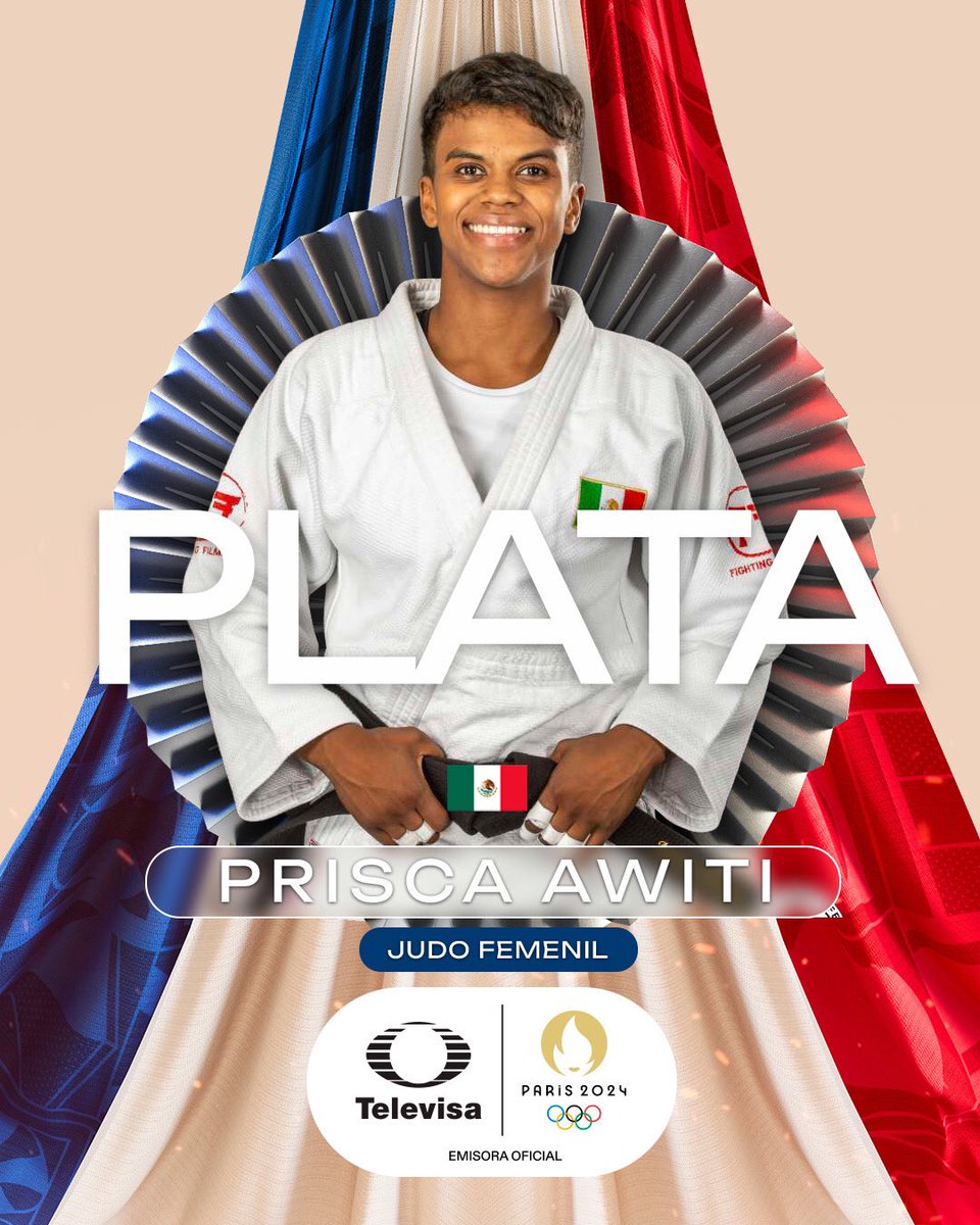 TUDNMEX's tweet image. 🇲🇽 ¡CAYÓ LA SEGUNDA MEDALLA PARA MÉXICO EN #Paris2024EnTelevisa! 🇲🇽

🤩 🥈Prisca Awiti se cuelga la medalla de plata y hace historia para la delegación mexicana tras obtener la primera presea olímpica en judo 🥋

¡Felicidades, eres un orgullo! ❤️

#AsiSeViveParis