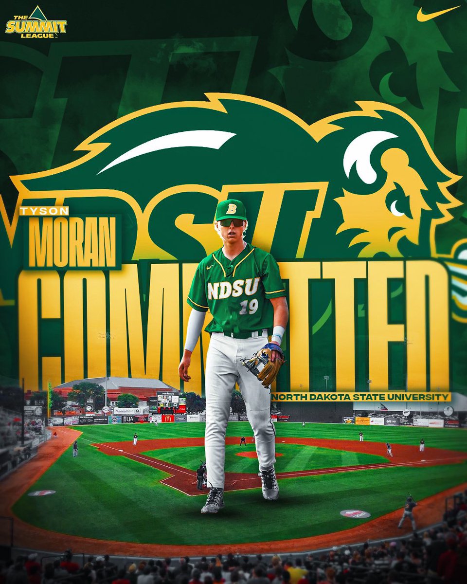 tysonmoran_'s tweet image. I’m extremely excited and grateful to announce my commitment to play NCAA Division 1 baseball and continue my education at North Dakota State University! #rollherd 🦬🤘