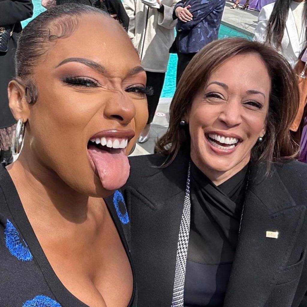 Two Black women that love sending Black Men to Jail and Aborting Black Babies 👶🏽⚔️🇺🇸 #KamalaHarris #MegTheStallion