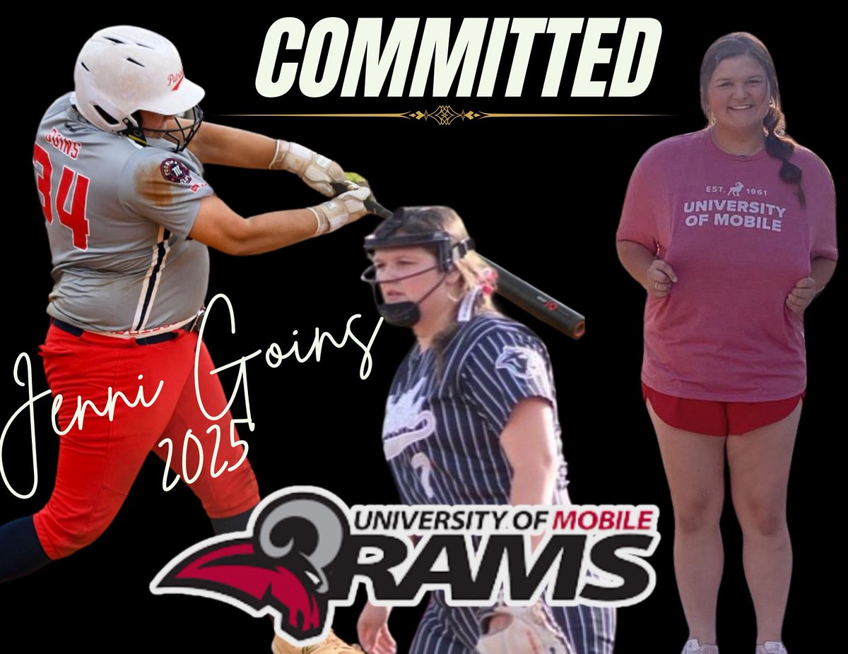 We are proud to announce Jenni Goins <a href="/jennigoins2025/">Jenni goins</a> has committed to the University of Mobile to play for Coach Alison Sellers-Cook. Jenni is going to contribute great things on the ball field and as a great teammate! We are so proud! #ramit #maruccipatriots <a href="/UMRamSoftball/">Alison Sellers-Cook</a>