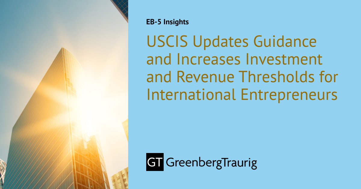 EmpireStateEB5's tweet photo. USCIS Updates Guidance and Increases Investment and Revenue Thresholds for International Entrepreneurs https://t.co/cWhWviOgQE https://t.co/u9lSF3Plud