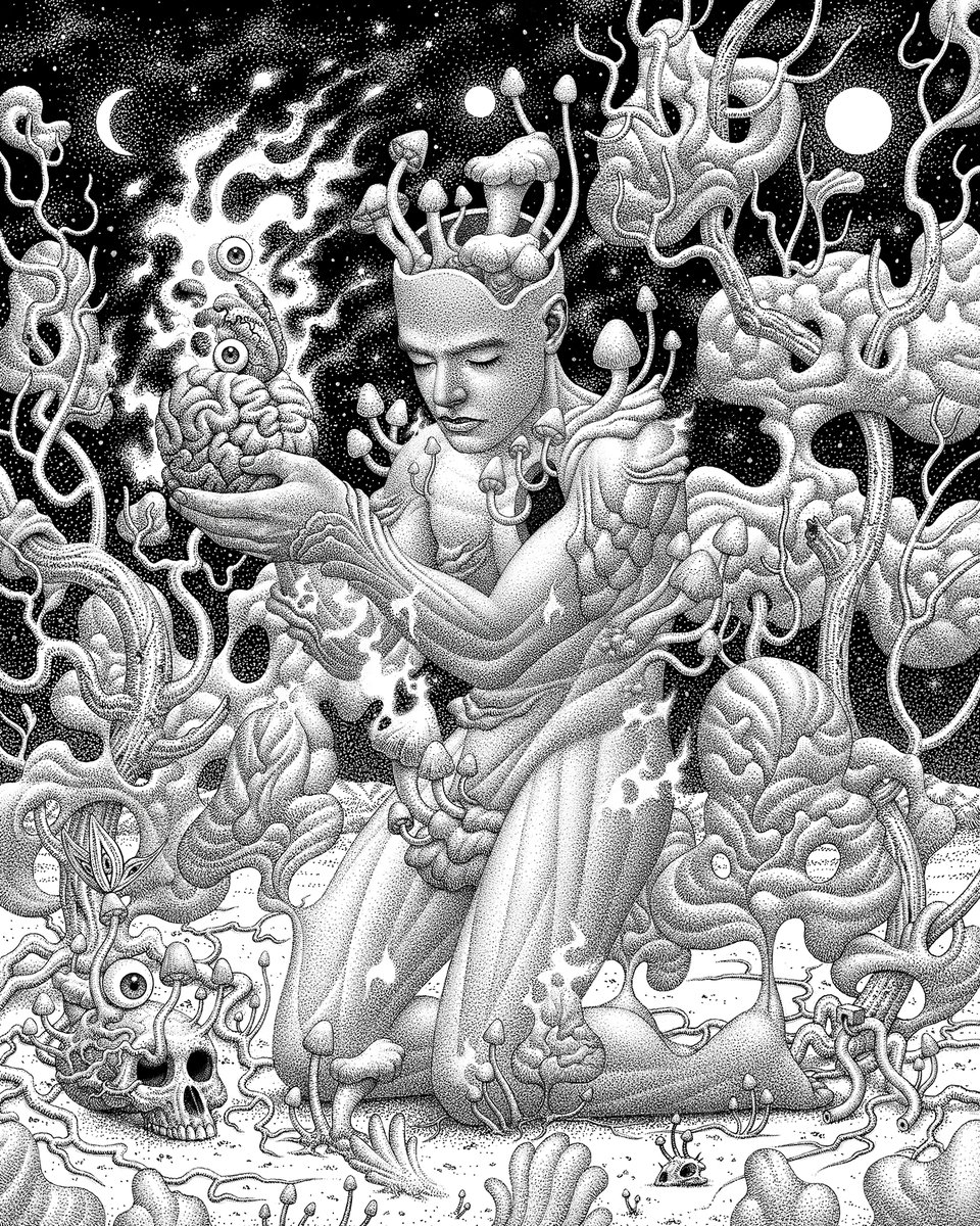 “Offerings. A self-sacrifice. A metaphorical mutilation. The price of my creative ambitions. A decaying vessel fueled by the internal fire for a connection to something bigger than itself. It is more than self-expression. 🧵