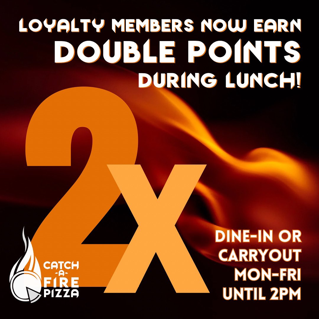 Catch-a-Fire Pizza (@catchafirepizza) on Twitter photo Earn free food faster!! Eat lunch at our place! Sandwiches, salads, pizzas, pizzadillas, wings and more! Earn free food faster!! Eat lunch at our place! Sandwiches, salads, pizzas, pizzadillas, wings and more!