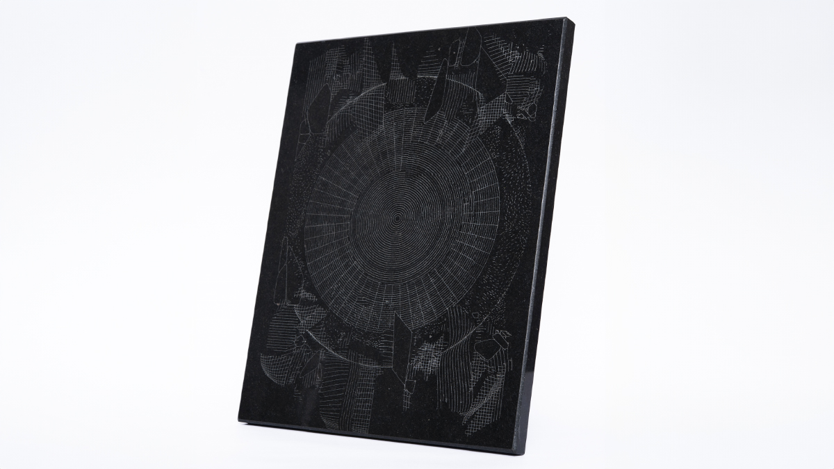 ForgioArt's tweet photo. Julien @v3ga #Orbe 1146. Black granite 30x40cm
#gravure #goodies #granite #generative #phygital #forgio #engraving https://t.co/uHRmD7N8jy