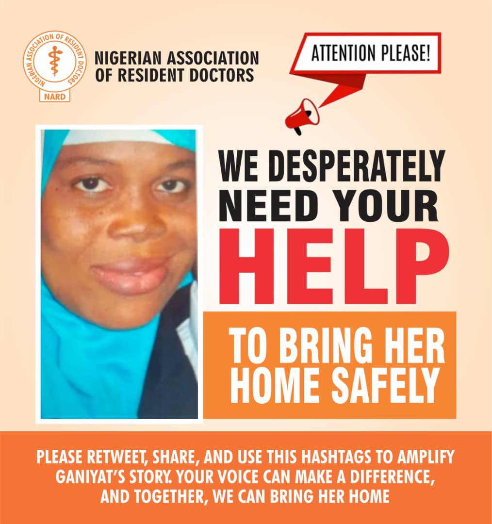 abassajayi's tweet photo. I humbly request that we all help retweet and make posts and help trend the tag #FreeDrGaniyat 

Dr Ganiyat is a Wife, mother sister daughter and doctor who was kidnapped within the hospital premises along with her nephew 

The nephew is almost blind and she is also sick https://t.co/fgjlDHNqNd