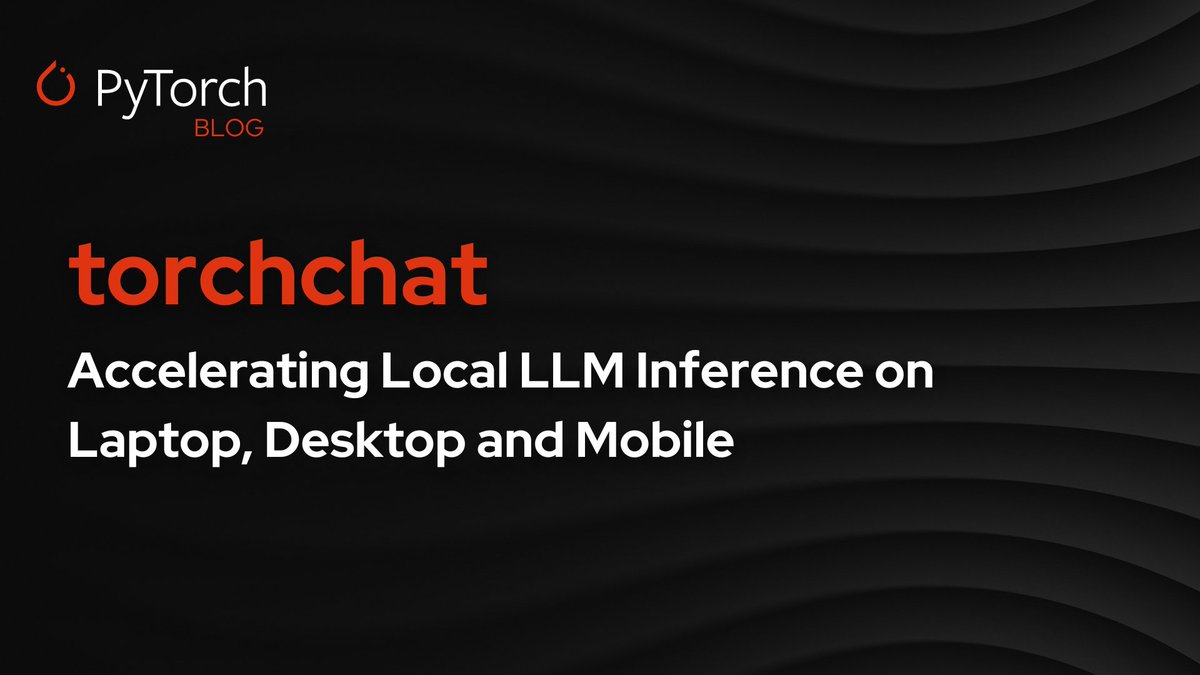 PyTorch's tweet image. Introducing torchchat 🔥

A lightweight library to run LLMs locally across mobile, desktop and laptops powered by PyTorch.

Learn more: hubs.la/Q02JpY6c0

#llms #mobilellms #localai #pytorchllm #edge #ondeviceai
