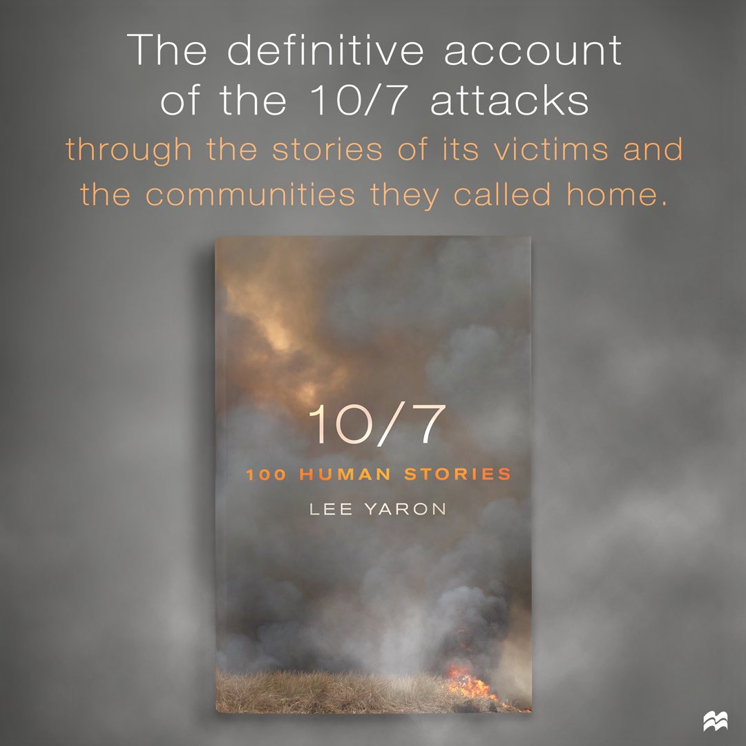 LeeYaron's tweet photo. 10/7, my forthcoming book out in North America this September, tells the history of Israel and of the Israeli-Palestinian conflict through the stories of 100 civilians — kibbutzniks, party people, Bedouin Arabs, Thai and Nepalese guest workers, elderly Holocaust survivors, refugees from Ukraine — interweaving their family and community histories with a broader political analysis of the conflict. 

The book is the product of extensive interviews with survivors, the bereaved, and first responders. I can’t thank them enough for letting me tell their stories.