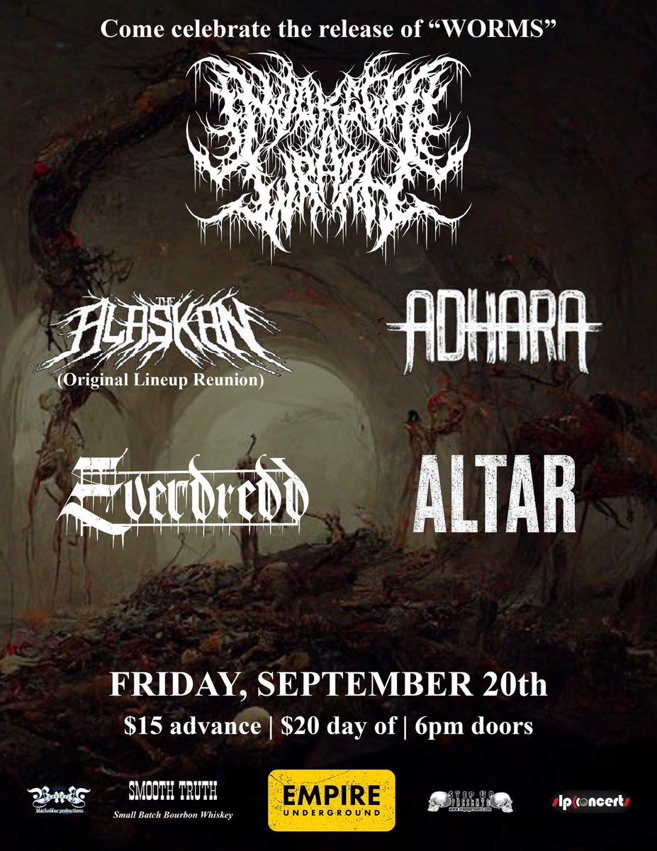 Invoke Thy Wrath (@invokethywrath) on Twitter photo We have a show for a second EP coming September 20th @ <a href="/EmpireLive518/">Empire Live/Empire Underground</a>
Joining us our long times friends :
The Alaskan , Adhara , Everdredd & Altar We have a show for a second EP coming September 20th @ <a href="/EmpireLive518/">Empire Live/Empire Underground</a>
Joining us our long times friends :
The Alaskan , Adhara , Everdredd & Altar