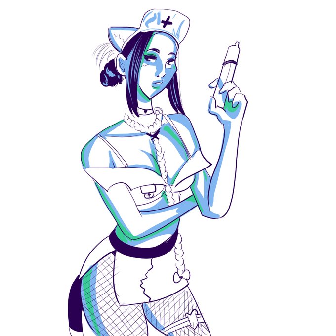 For August 24th we have a fun 3 colour drawing of @KatherinaLWoods =D should I draw more? https://t.